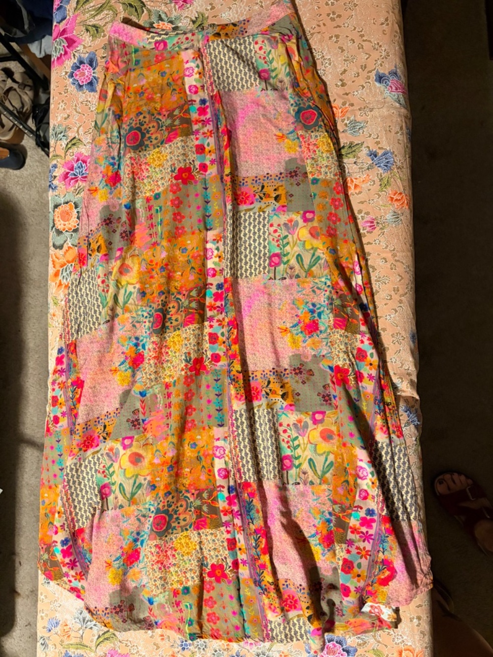 Natural Life Ginger side slit patchwork maxi skirt XS - Picture 3 of 6